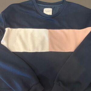 Women's Crewneck Sweater - Navy, White, Pink